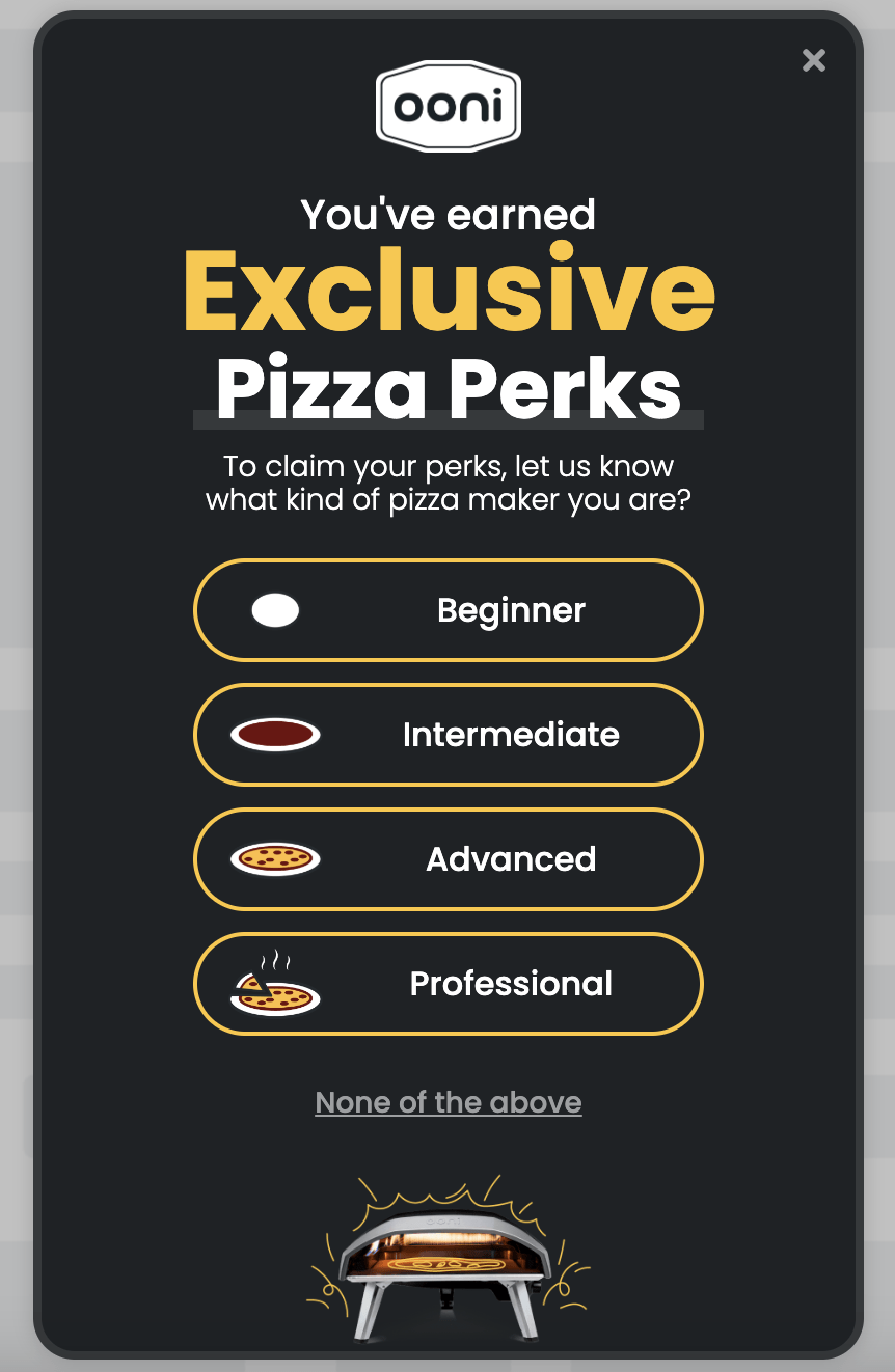 Ooni lead capture screen 1