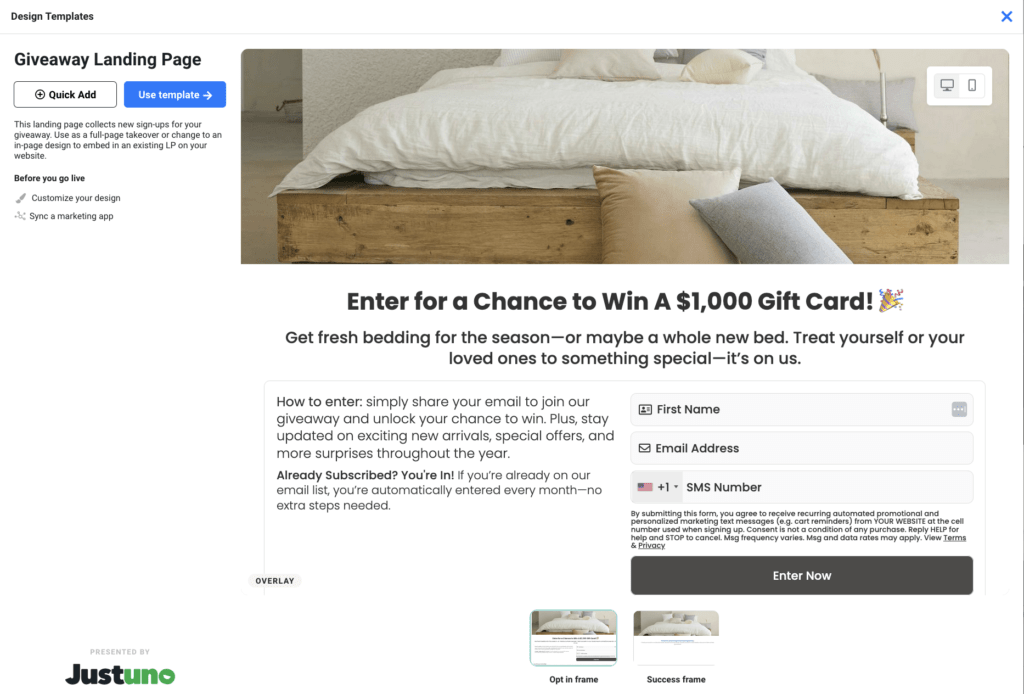 Giveaway Landing Page Template